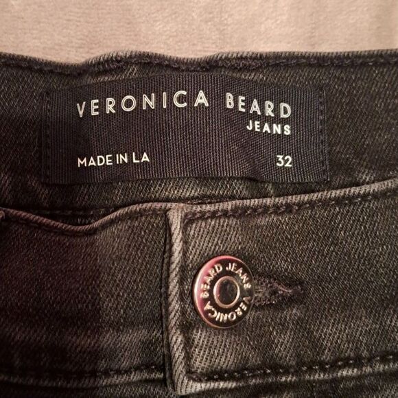 Veronica Beard Black Carson Ankle Flare High Rise Jeans Size 32 - Picture 15 of 16